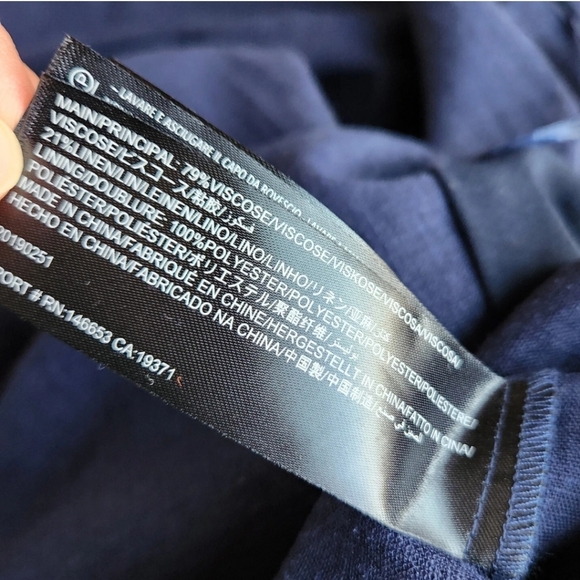 NWT Finders Keepers Limoncello Jumpsuit Navy Cropped Wide Leg Tie Back 10 Linen - Picture 13 of 13